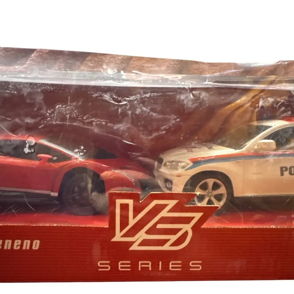 Braha 1:24 RC Car Set Lamborghini Veneno & BMW X6 Police Dual Pack NIB 2.4GHz
